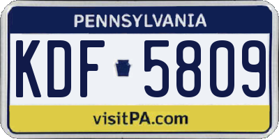 PA license plate KDF5809