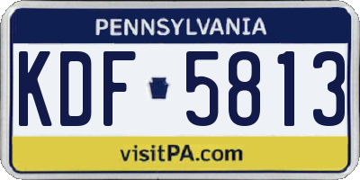 PA license plate KDF5813