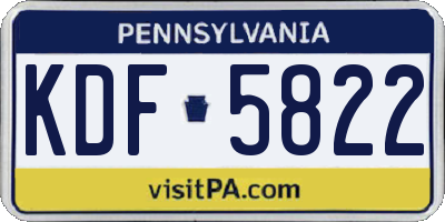PA license plate KDF5822