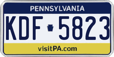 PA license plate KDF5823