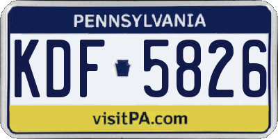 PA license plate KDF5826