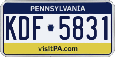 PA license plate KDF5831