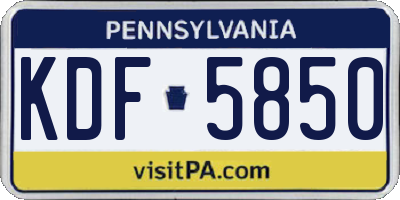 PA license plate KDF5850