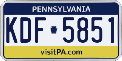 PA license plate KDF5851