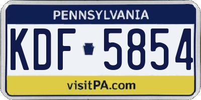 PA license plate KDF5854