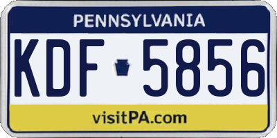 PA license plate KDF5856