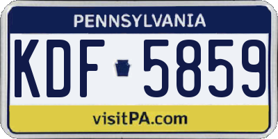 PA license plate KDF5859