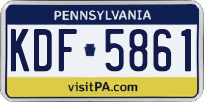 PA license plate KDF5861