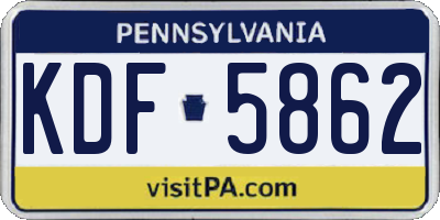 PA license plate KDF5862