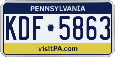 PA license plate KDF5863