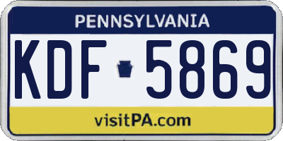 PA license plate KDF5869