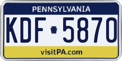 PA license plate KDF5870