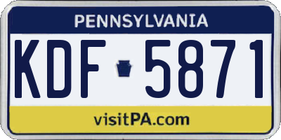PA license plate KDF5871