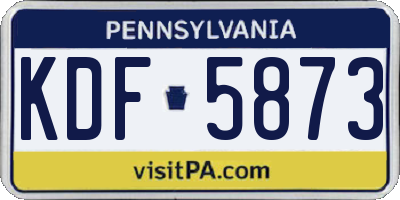 PA license plate KDF5873