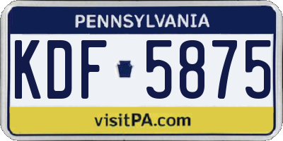PA license plate KDF5875