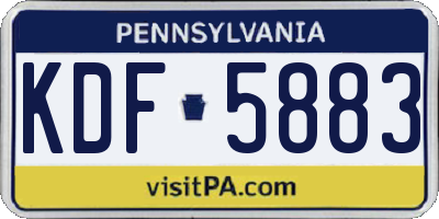 PA license plate KDF5883