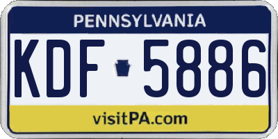 PA license plate KDF5886