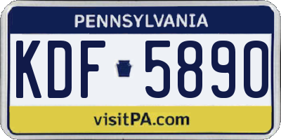 PA license plate KDF5890