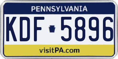 PA license plate KDF5896