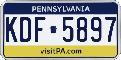 PA license plate KDF5897