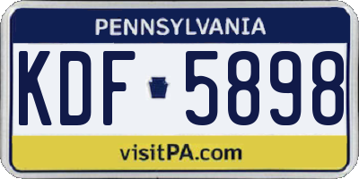 PA license plate KDF5898
