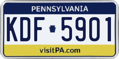 PA license plate KDF5901