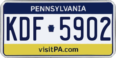 PA license plate KDF5902
