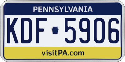 PA license plate KDF5906