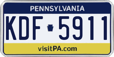 PA license plate KDF5911