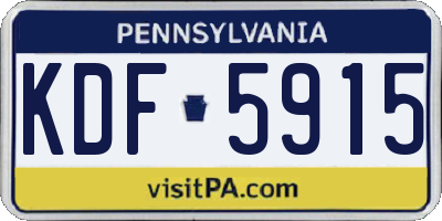 PA license plate KDF5915