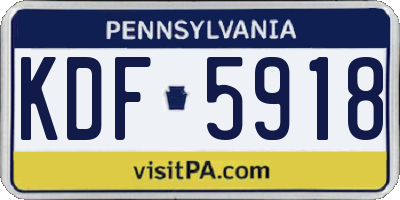 PA license plate KDF5918