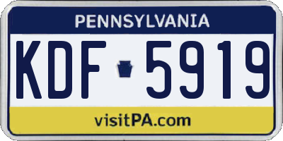PA license plate KDF5919