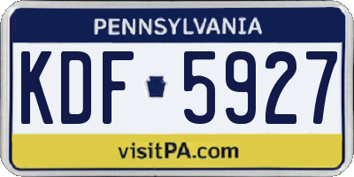 PA license plate KDF5927