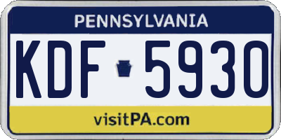 PA license plate KDF5930