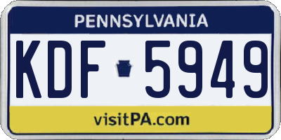 PA license plate KDF5949