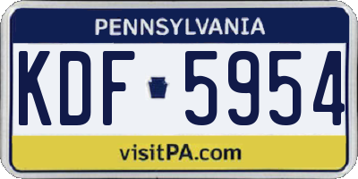 PA license plate KDF5954