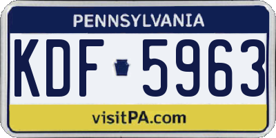 PA license plate KDF5963