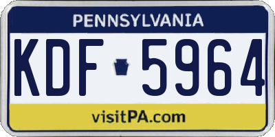 PA license plate KDF5964