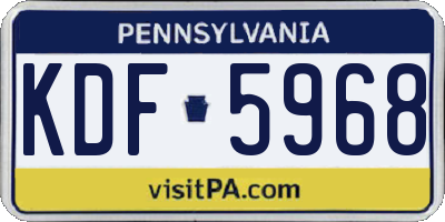 PA license plate KDF5968