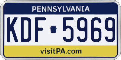 PA license plate KDF5969