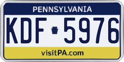 PA license plate KDF5976
