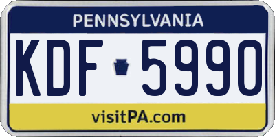 PA license plate KDF5990