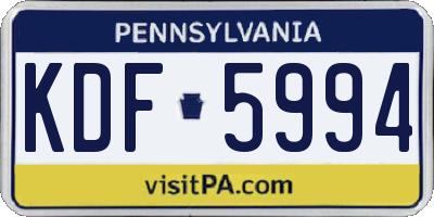 PA license plate KDF5994