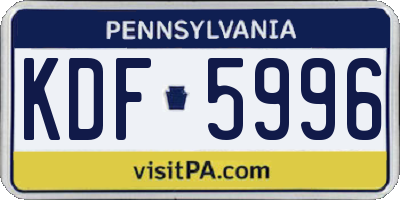 PA license plate KDF5996