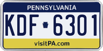 PA license plate KDF6301