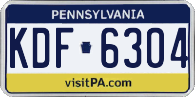 PA license plate KDF6304