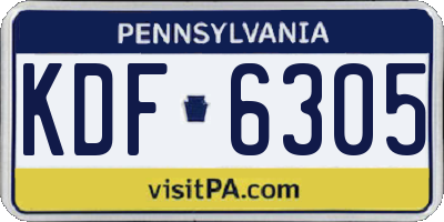 PA license plate KDF6305