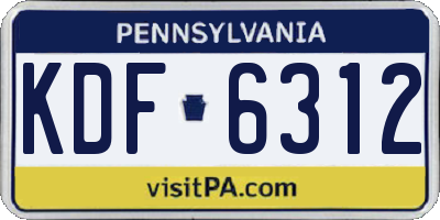 PA license plate KDF6312