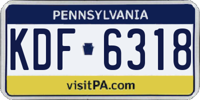 PA license plate KDF6318