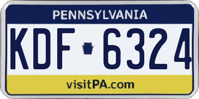 PA license plate KDF6324